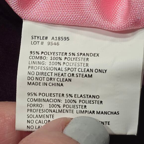 Betsy Adam Purple Formal Maxi Dress Beaded Sleeveless Padded Zip Women's Size 12 - Picture 13 of 15